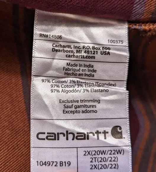 NWT Ladies Carhartt Flannel Shirt Plus Size 2XL Approx 20 22 24 New Rugged Top - Picture 7 of 10